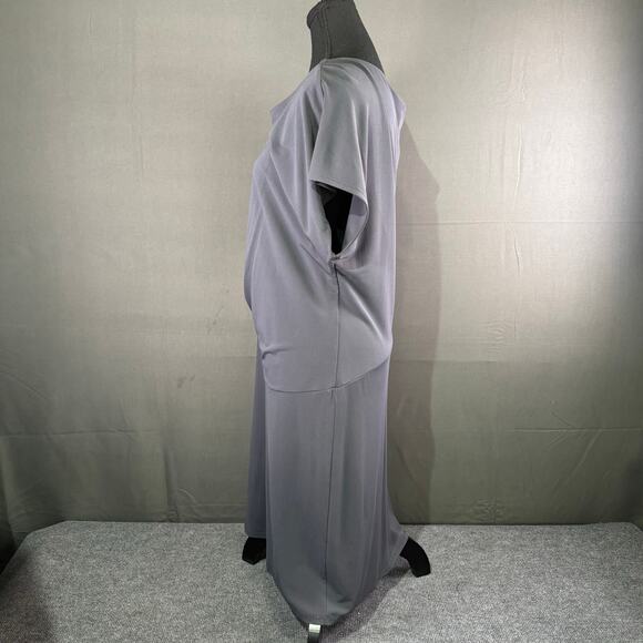 NWT La Fee Maraboutee Dress Women’s 4 Parisian Shift Draped Midi Minimalist Gray - Picture 2 of 14